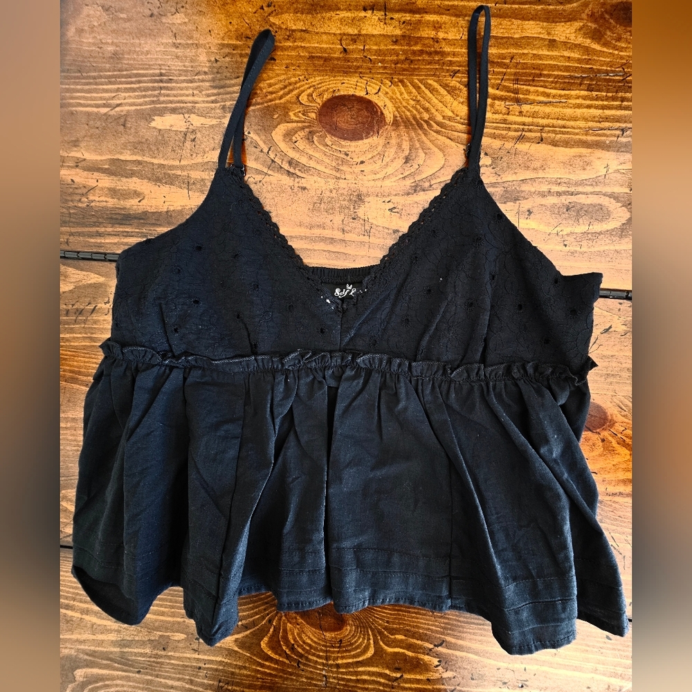 Self Esteem Black Eyelet Lace Camisole/Tank Bodice Women's Sz Med, Large & XL - Picture 2 of 7